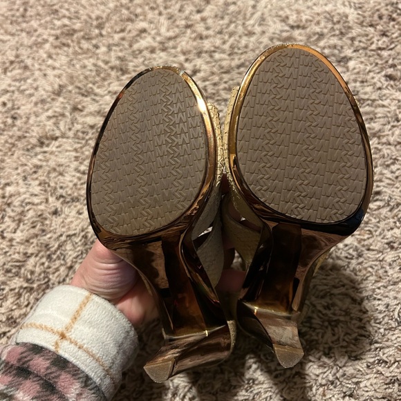 Michael Kors Gold Zipper High Heels - Picture 4 of 8